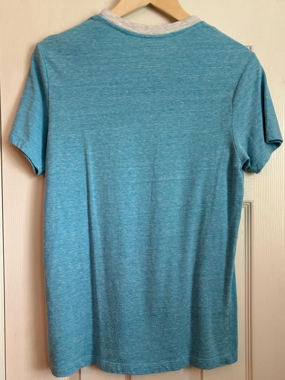 True Religion Teal Logo Crewneck Ringer Tee